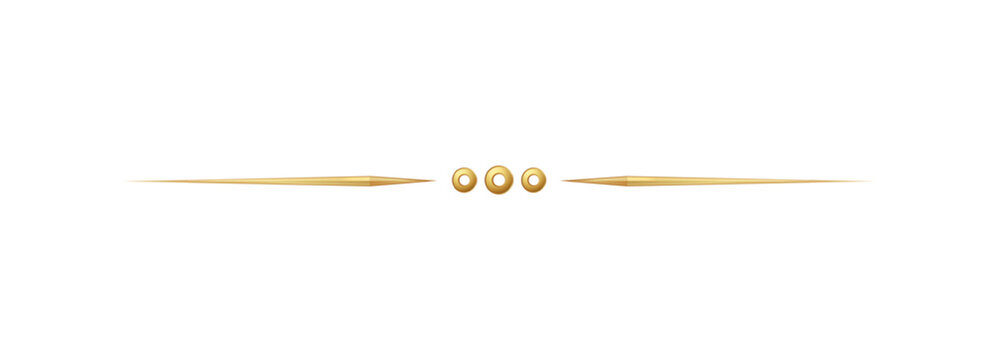 Elegant gold divider with ornate flourishes creates a luxurious border element perfect for premium invitations, certificates, and decorative page accents in vintage style designs.