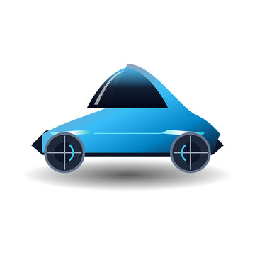 Futuristic Aerodynamic Electric Concept Hypercar Vehicle 3D Cutout