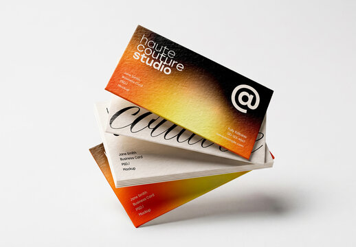 Floating Business Cards Mockup