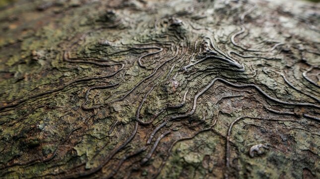 Abstract macro texture of weathered cracked surface with organic lines