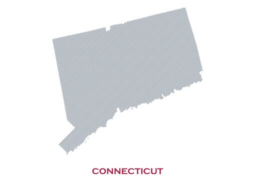 Map of Connecticut  State, USA