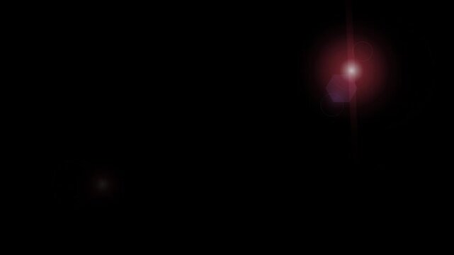 Red glowing light flare effect moving across dark background in seamless looping motion clip video footage