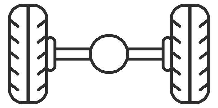Wheel axle line icon. Car differential part