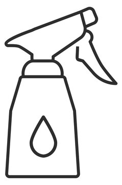 Clean detergent spray plastic bottle line icon