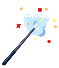 Obraz premium Magic wand cartoon icon. Fantasy stick symbol