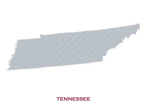 Map of Tennessee State, USA