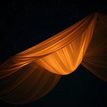 Shining fabric canopy surrounded by darkness, stars twinkling above, nature, ||darkness