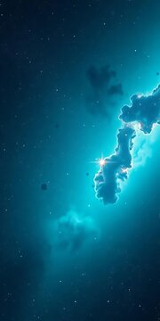 Turquoise galaxy with shining star dust and nebula, Space Exploration, ||Cosmic Turquoise