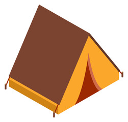 Camping tent isometric icon. Outdoor vacation travel © ONYXprj