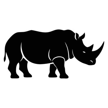 Wild Rhino Silhouette