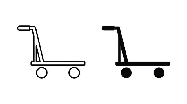 Platform truck icon in outline and solid style vector illustration