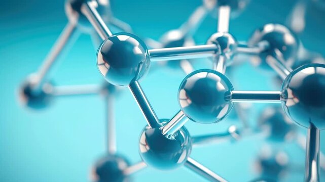 Abstract 3D Render of Molecular Structure and Chemical Bonds