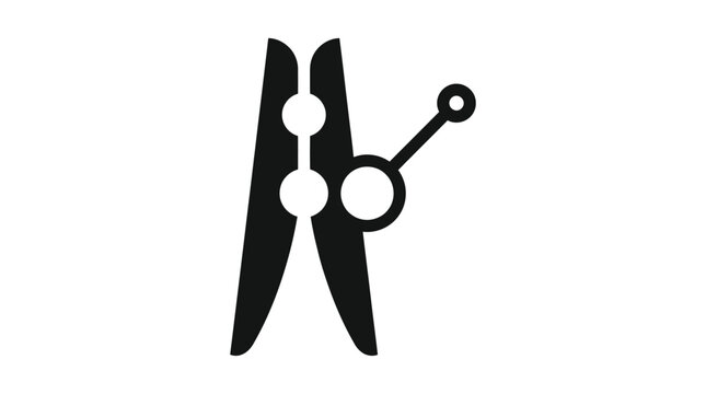 Clothespin vector icon with search tool symbol