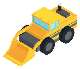 Back hoe loader isometric icon. Digger machine © ONYXprj
