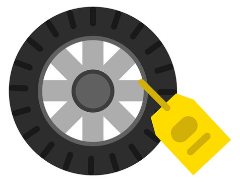 Wheel block icon. Car garage service repair