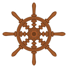 Helm color icon. Ship navigation steering wheel © ONYXprj