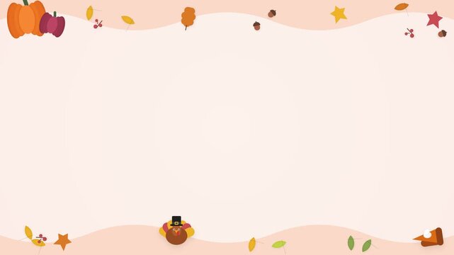 Thanksgiving Themed Graphic Border with Autumn Elements