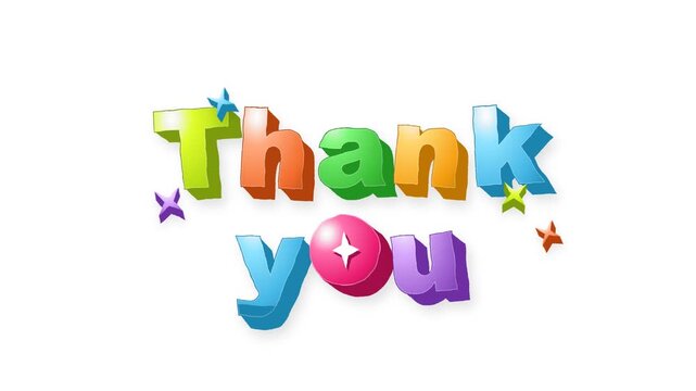 Colorful 3d Thank You Text Animation