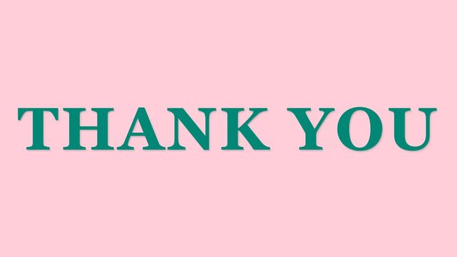 Thank You Graphic with Pink Background and Teal Text