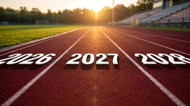 Athletic Track Showing Years Two Thousand Twenty Six Twenty Seven Twenty Eight