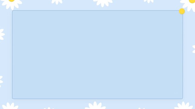 Animated Pastel Daisy Frame Overlay with Copy Space