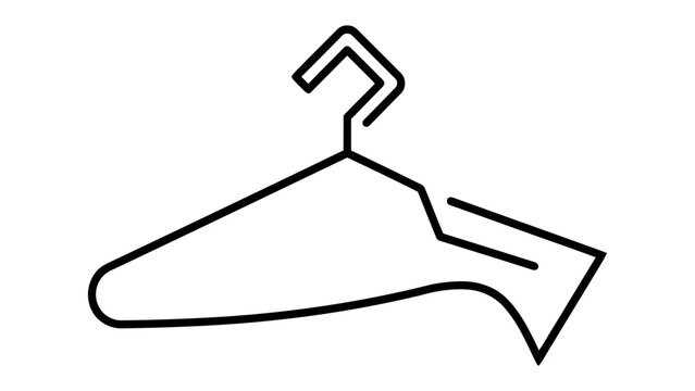 Minimalist Hanger Icon: A clean, abstract illustration of a coat hanger, rendered in a simple line art style, perfect for graphic design and branding.