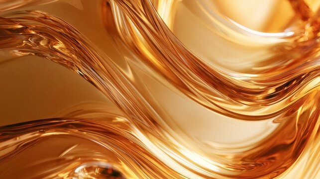 Abstract digital art piece that appears to be made up of wavy lines and curves. the lines are a warm, golden-brown color and are arranged in a way that creates a sense of movement and depth.