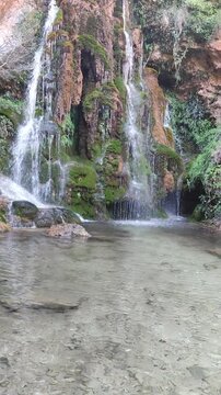 Bogarra waterfall in the province of Albacete, Castilla la Mancha, Spain.