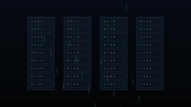 Data Center Server Racks With Digital Data Streams