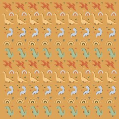 Seamless dinosaur pattern for kids fabric design or boys nursery wallpaper © Julia