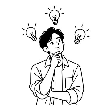 Man thinking unique icon.