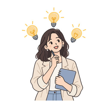 Business woman thinking unique.