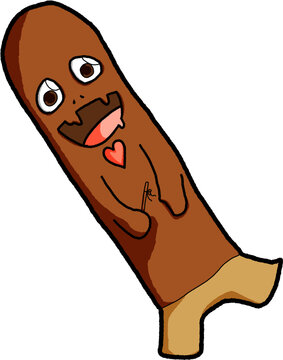 Cute Chocolate Biscuit Stick Ghost Character Illustration for November Anniversary