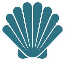 Fototapeta premium Shell blue symbol. Seashell logo. Resort emblem