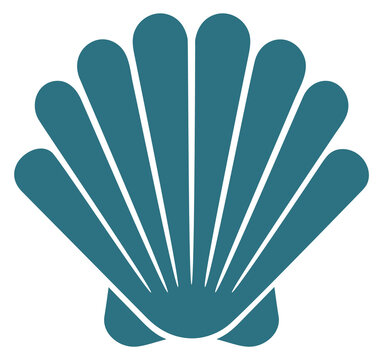 Shell blue symbol. Seashell logo. Resort emblem