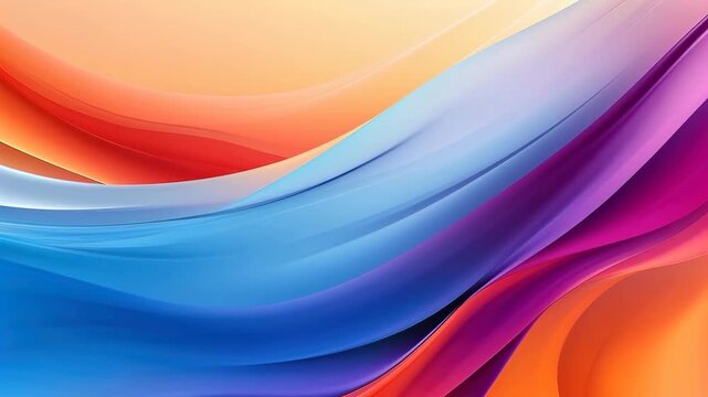 Abstract Colorful Ribbon Waves in Fluid Motion