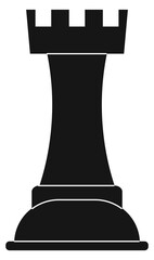 Rook icon. Black chess figure. Strategy symbol © LadadikArt