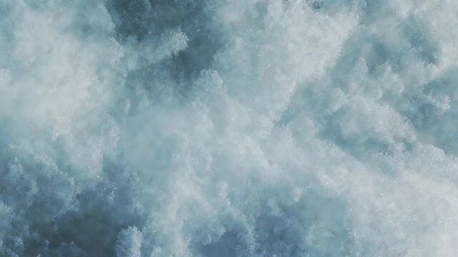 Frozen ice crystals forming a frosty pattern background. Winter cold snow texture growing and changing over time