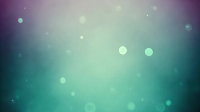 Abstract teal and purple bokeh particles slowly rising up. Glittering, shiny, and magic animated motion background loop