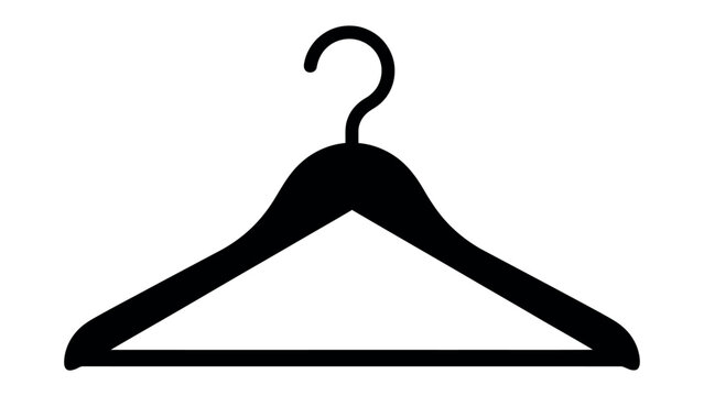 Black Clothes Hanger: A simple yet essential black clothes hanger displayed against a clean backdrop, perfect for fashion, retail, or organization themes.