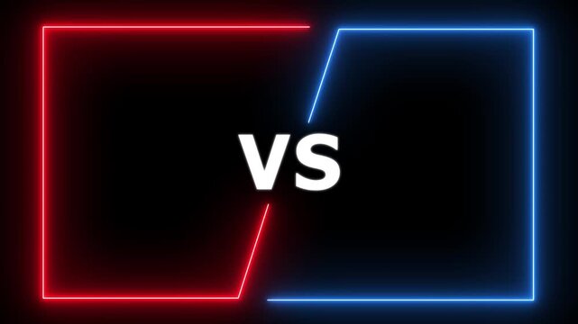 Neon vs versus bar icon animation, VS versus bars multiplayer co op team. versus bars icon animation. Competition vs match game, battle vs sport. 4k animation motion graphics video.