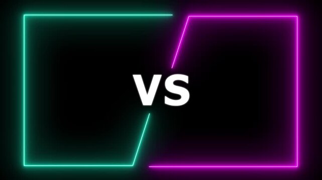 Neon vs versus bar icon animation, VS versus bars multiplayer co op team. versus bars icon animation. Competition vs match game, battle vs sport. 4k animation motion graphics video.