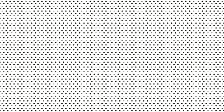 Halftone dotted gradient texture on white background. Clean seamless polka dot pattern. Black dotted grid for notebook paper. Minimal abstract wall design. Vector illustration bg