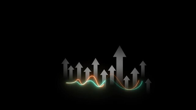 Up arrow and personal development concept animation. Employee pointing arrow education, learning, ability, knowledge and competency 4k animation video.