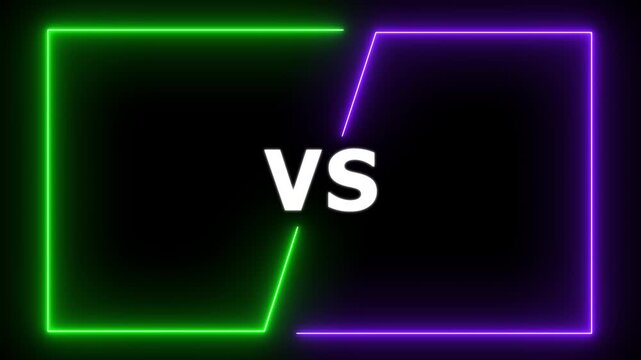 Neon vs versus bar icon animation, VS versus bars multiplayer co op team. versus bars icon animation. Competition vs match game, battle vs sport. 4k animation motion graphics video.