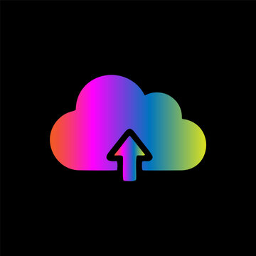 Cloud Upload Icon with Rainbow Gradient