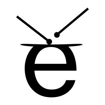 Letter E Drum Drumsticks Monogram Logo Icon Vector Illustration in AI EPS SVG PNG