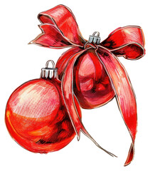 Obraz premium PNG 2 bauble balls christmas accessories pomegranate accessory.