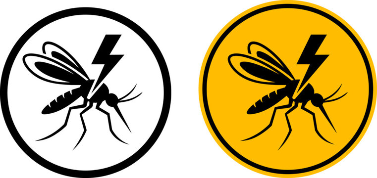 Electric mosquito zapper symbol for insect pest control and extermination with mosquito