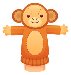 Obraz premium Monkey puppet doll. Theater show cartoon toy